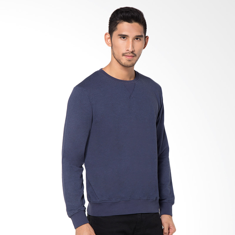 Minarno Basic Sweater Pria - Blue