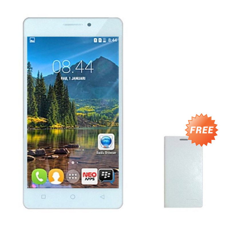 Mito A38 Fantasy Max Smartphone - Putih [16GB/ 2GB] + Free Flip Cover Casing Original