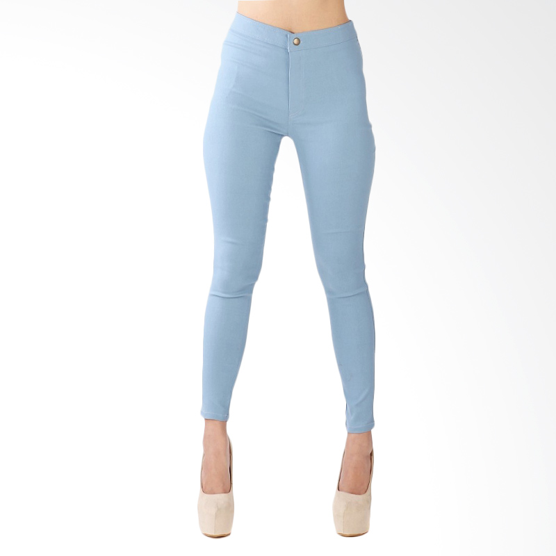 MKY Clothing Jacquelyn One Button Jegging in Celana Wanita - Light Blue