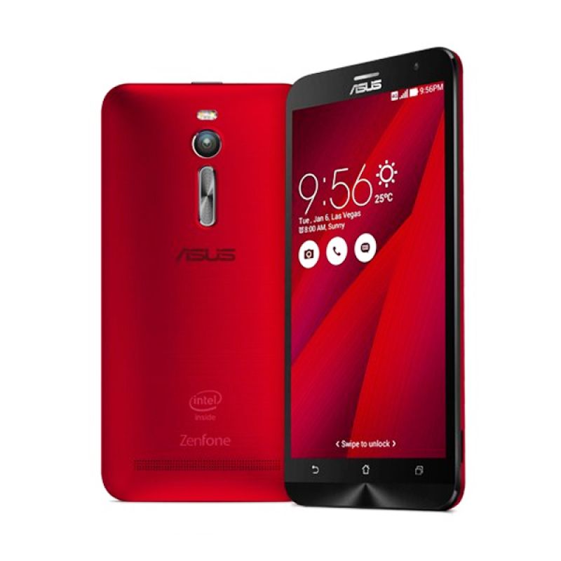 Asus Zenfone 2 ZE550ML Red Smartphone free illusion cover + zen flash