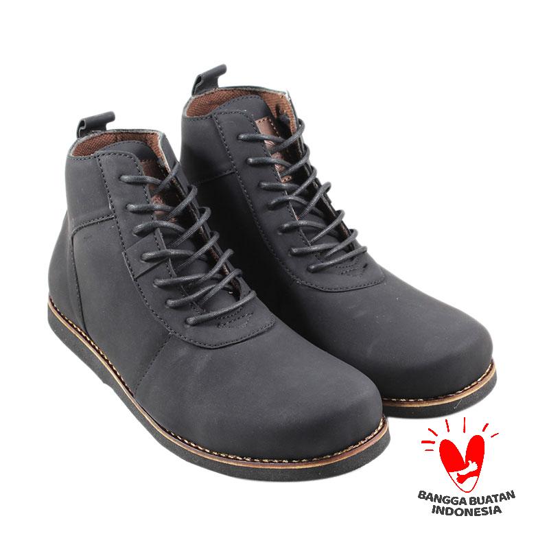 Moofeat Brodos Sepatu Boots Pria - Black