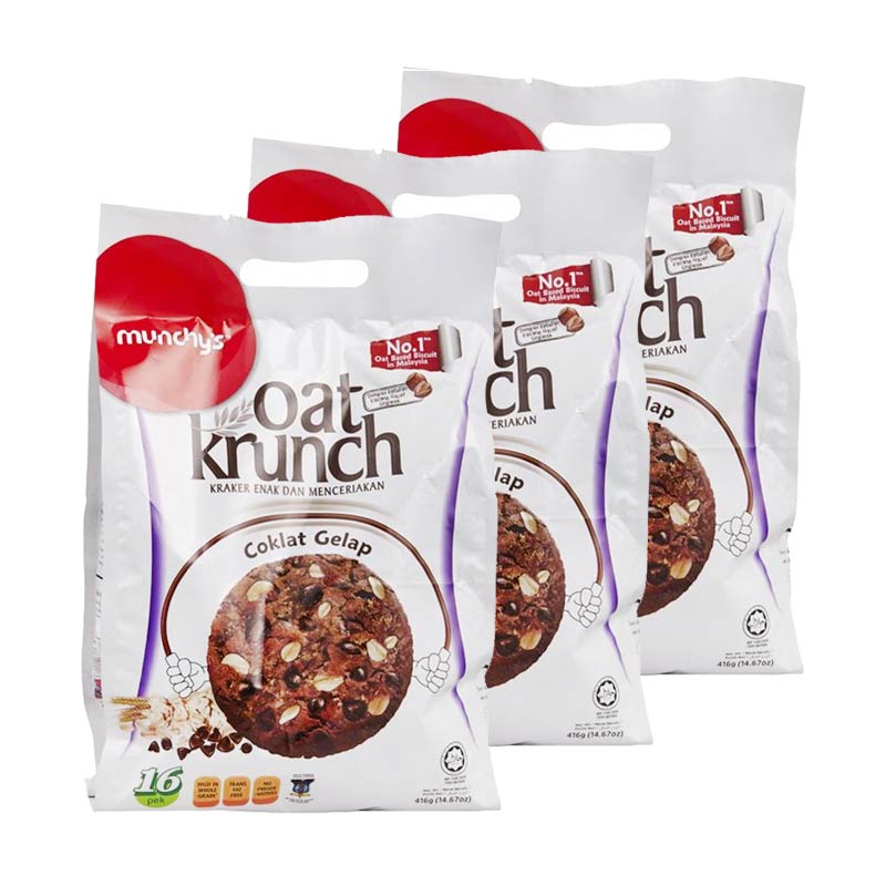 Jual Munchy s Oat Krunch Coklat Gelap  Biskuit 416 g 3 pcs 