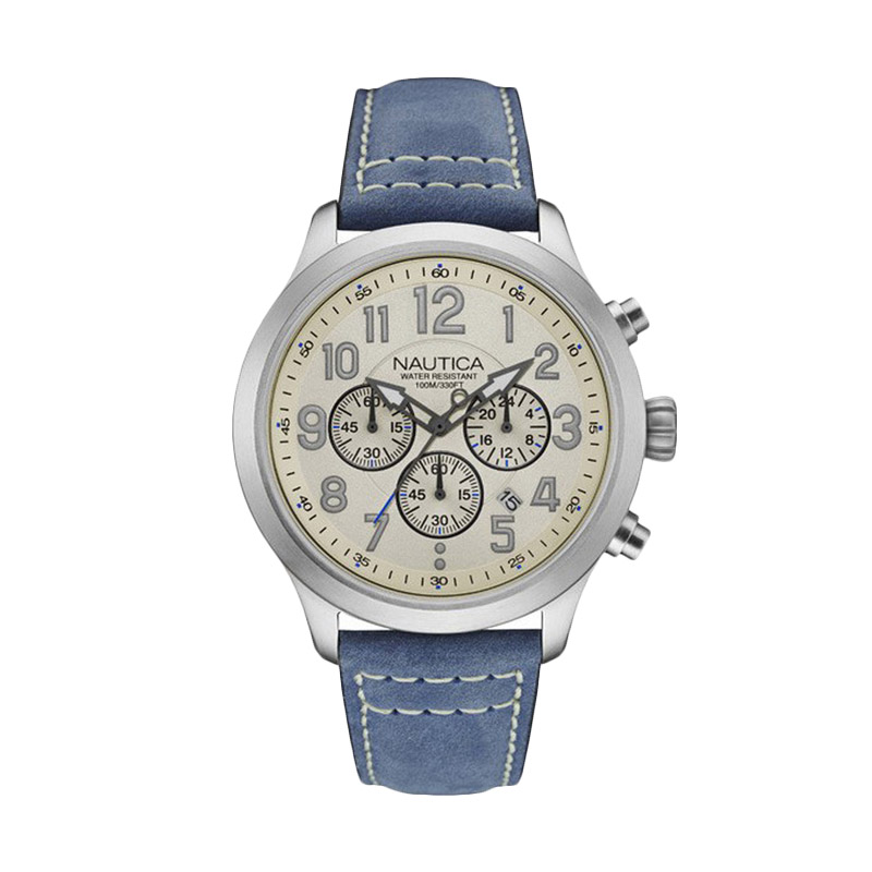 Harga Nautica Jam Tangan Pria SilverBiru Stainless Strap A17639G