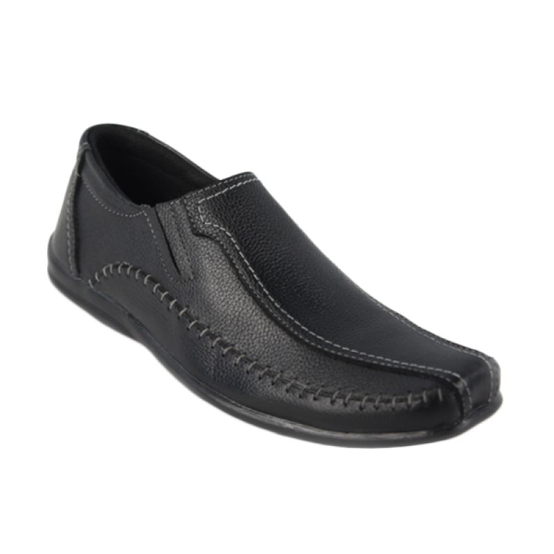 Catenzo Line 2 Black Sepatu Pantofel Pria
