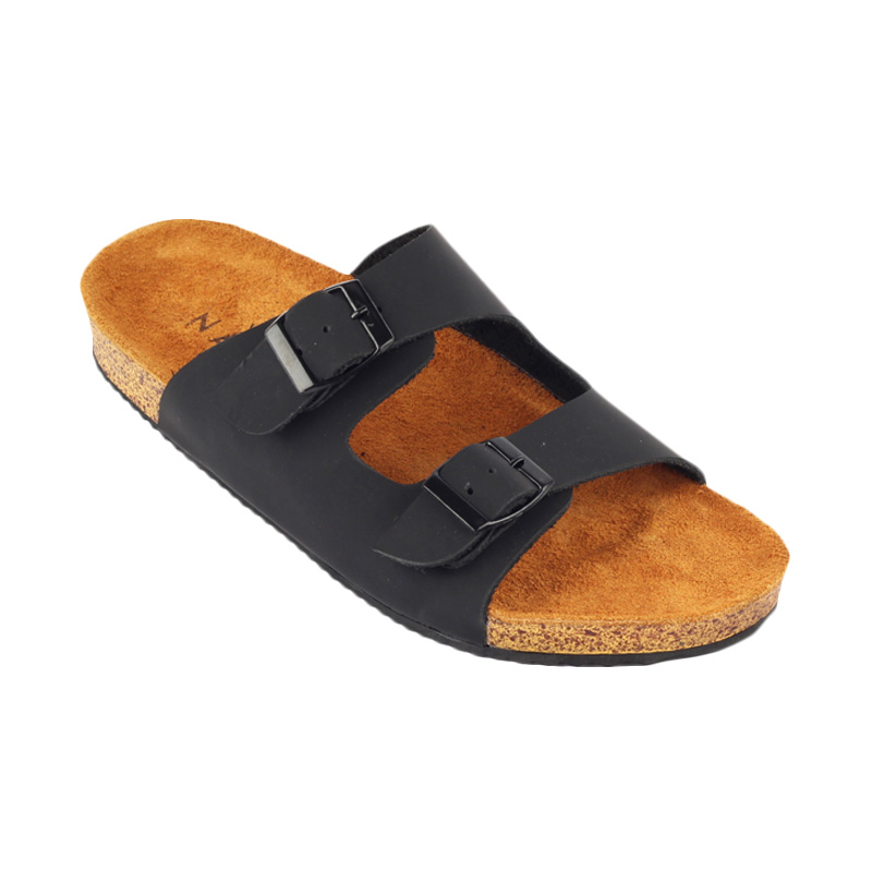 Navara Almo Leather Sandal Pria - Black