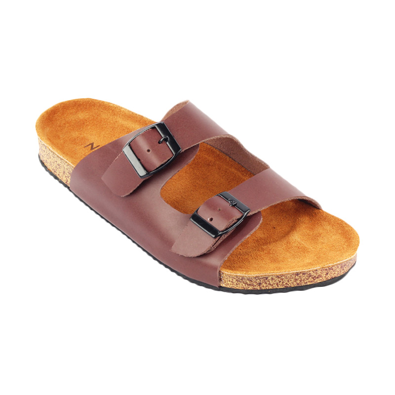 Navara Almo Leather Sandal Pria - Brown