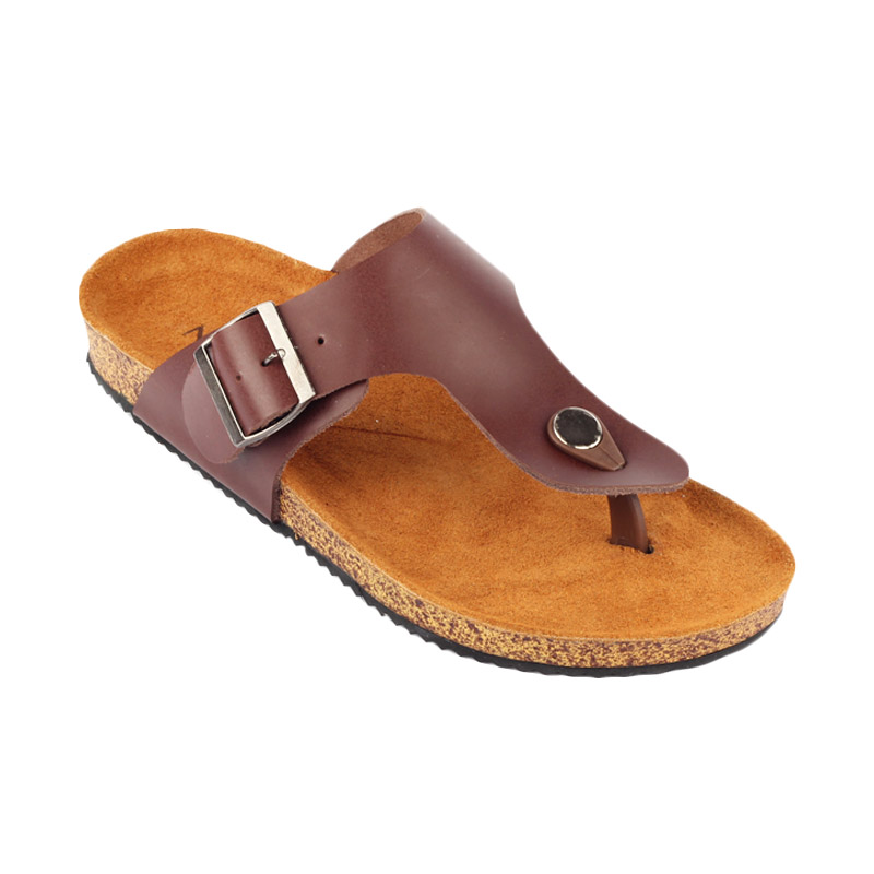 Navara Anson Leather Sandal Pria - Brown