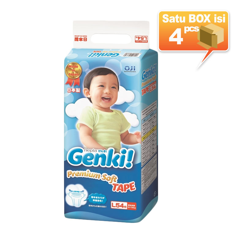 Nepia Genki Premium Soft L 54 jual nepia genki premium soft l 54 popok bayi 4 pcs Nepia Genki Premium Soft L 54 jual nepia genki premium soft l 54 popok bayi 4 pcs