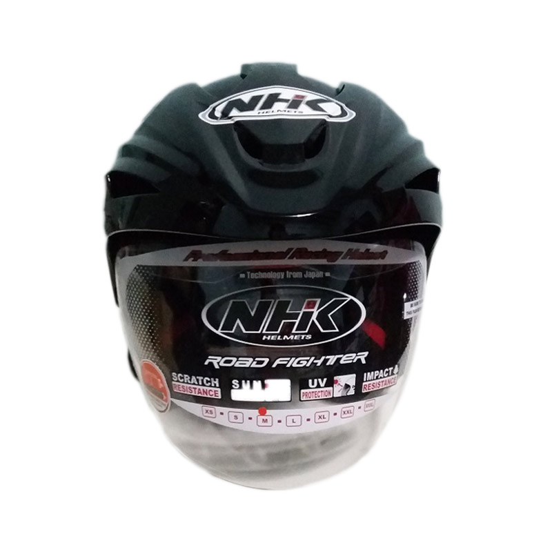 Jual NHK Predator Double Visor Helm Half Face Black Black M di Seller Central Helm Malaka
