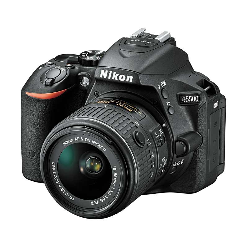 Nikon D5500 Kit AF-P 18-55mm G VR Kamera DSLR - Black + Free LCD Screen Guard