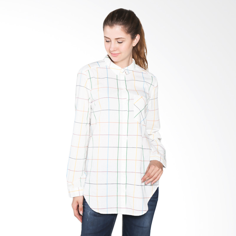 Ninety Degrees 24358D5OW Line Mix Colour Shirt - Offwhite