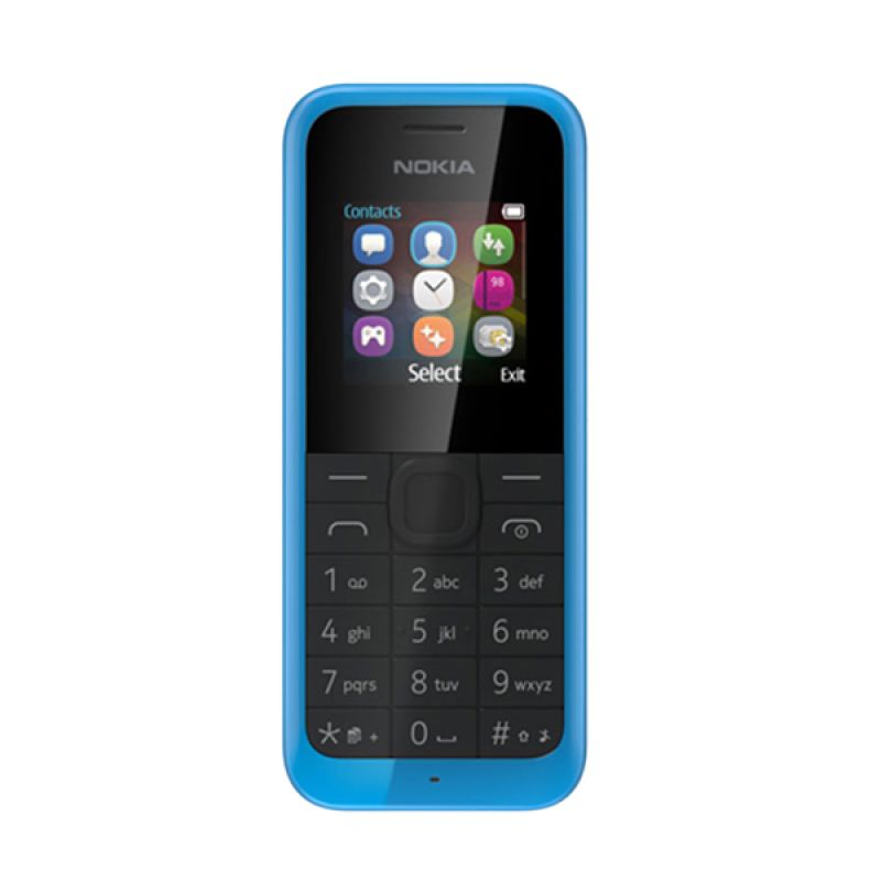 Nokia 105 New Edisi 2015 Handphone - Cyan [4 MB / Single Sim]