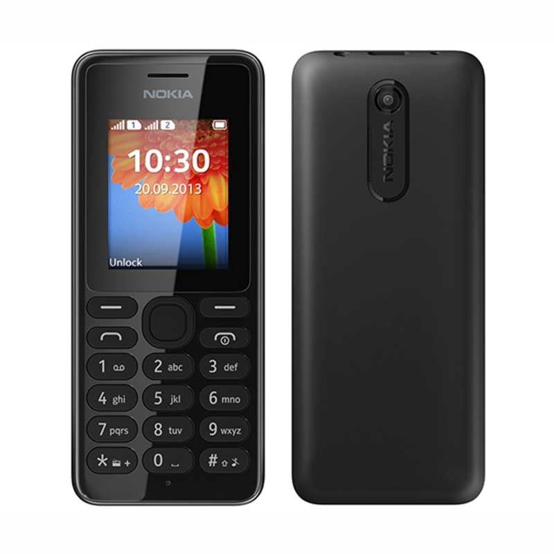 Nokia 108 Handphone - Black [Dual SIM]