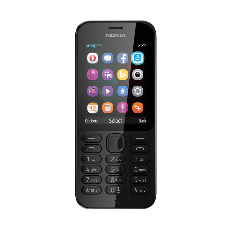 Nokia 222 Handphone - Hitam [16 MB/Dual SIM]