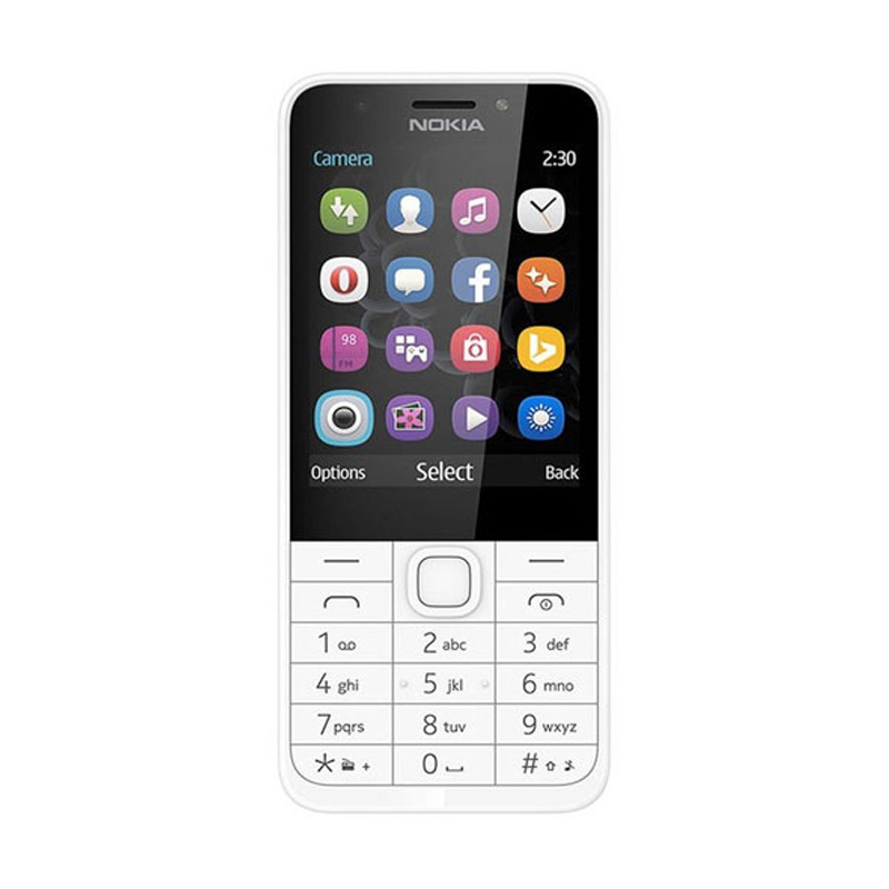 Nokia 230 Candy Bar Handphone - Silver Alumunium