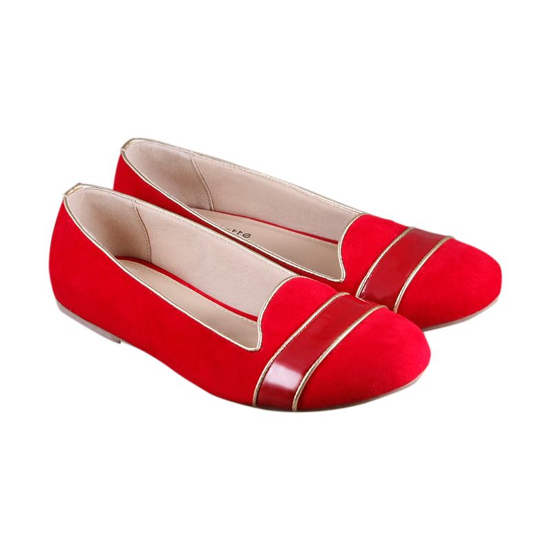 Odette Shoes Blaire Red Sepatu Flat
