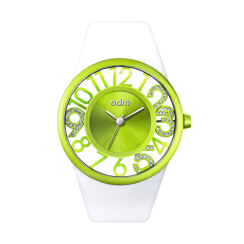 Jual ODM DD153-01B White Green Jam Tangan Wanita Online