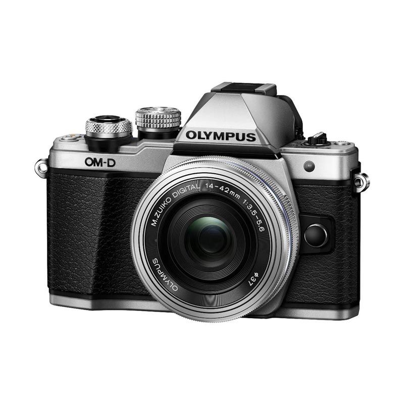 Olympus Digital Camera OM-D E-M10 Mark II with 14-42mm EZ Silver + Olympus Lens M.Zuiko 45mm F/1.8 Silver + SDHC 16GB Class 10