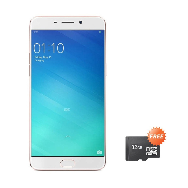 Oppo F1 Plus Selfie Expert Smartphone - Gold [16MP/RAM 4GB/64GB/Grs Resmi] + Free Micro SD 32 GB