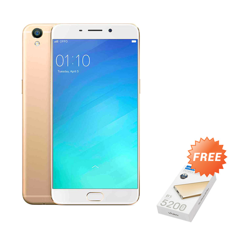 Jual OPPO F1s Smartphone - Gold [32 GB] + Free Powerbank 