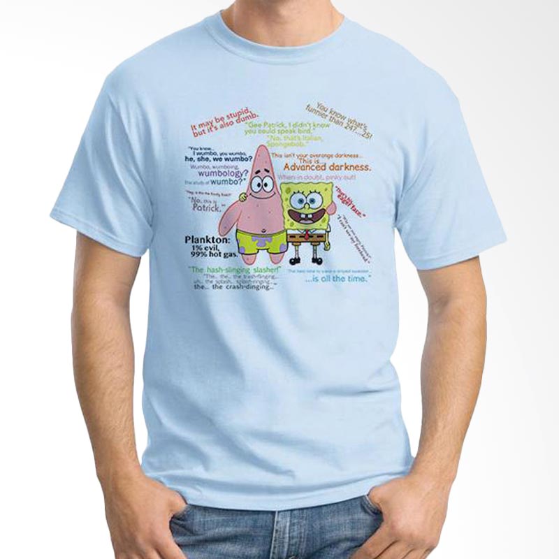 Ordinal Sponge Bob Quotes 02 Light Blue T-shirt Extra diskon 7% setiap hari Extra diskon 5% setiap hari