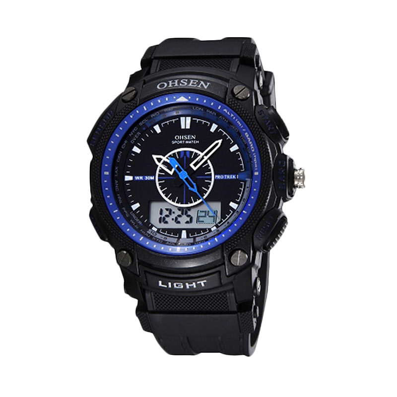 Ormano Ohsen Digital Sport Watch Hitam Biru- Jam tangan Pria