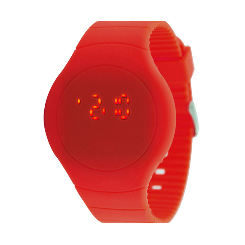 Ormano Circle Thin LED Watch Jam Tangan Wanita - Merah