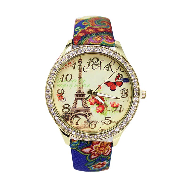 Ormano Fashion Eiffel Flower Watch Jam Tangan Wanita - Biru