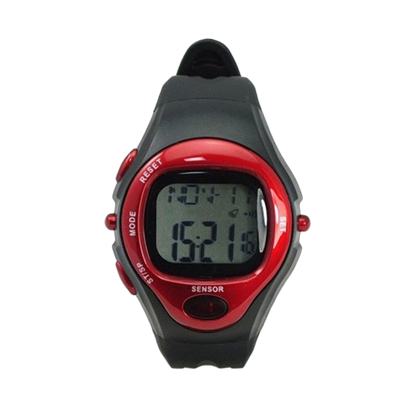 Ormano Sport Gym Fitness Pulse Monitor Watch Jam Tangan Olahraga - Black Red
