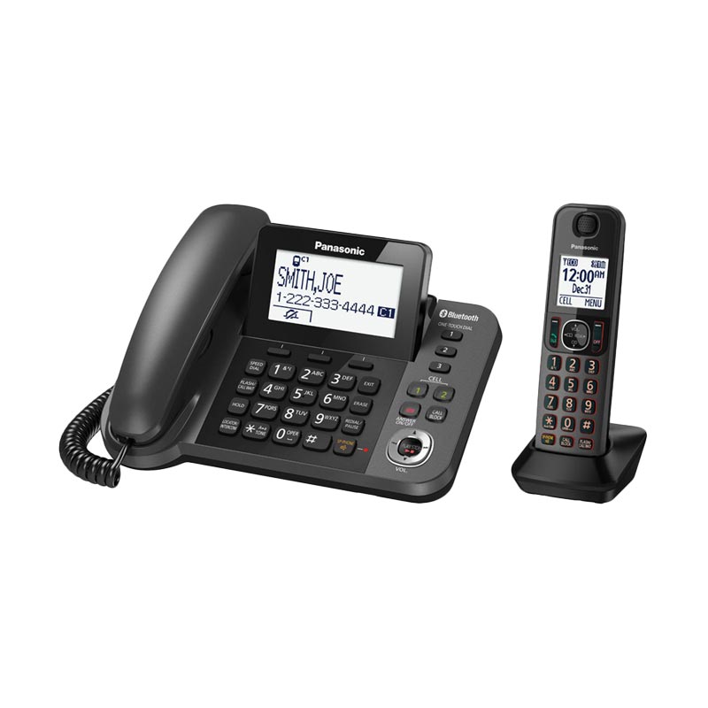 Jual Panasonic KXTGF380 Link2Cell Bluetooth Corded And Cordless Phone