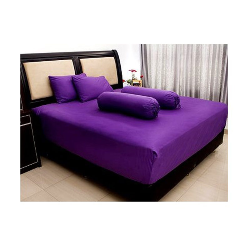Jual Pantone Polos Ungu Tua Bed Sheet Set King Dark Purple di Seller