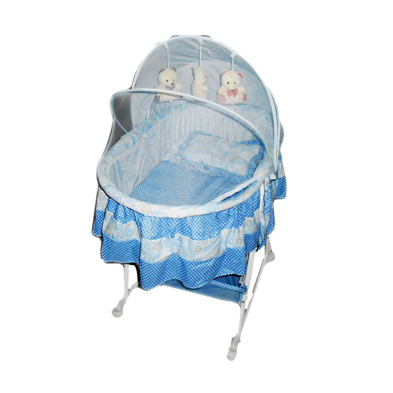 Jual Pliko B608AN Oval Cradle Playpen Baby Box Blue di Seller ADORA