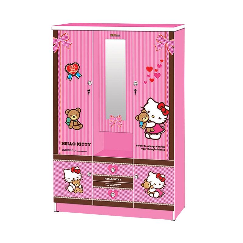 Jual FCENTER Hello  Kitty  Best Friend Pink Lemari  Kaca 3 