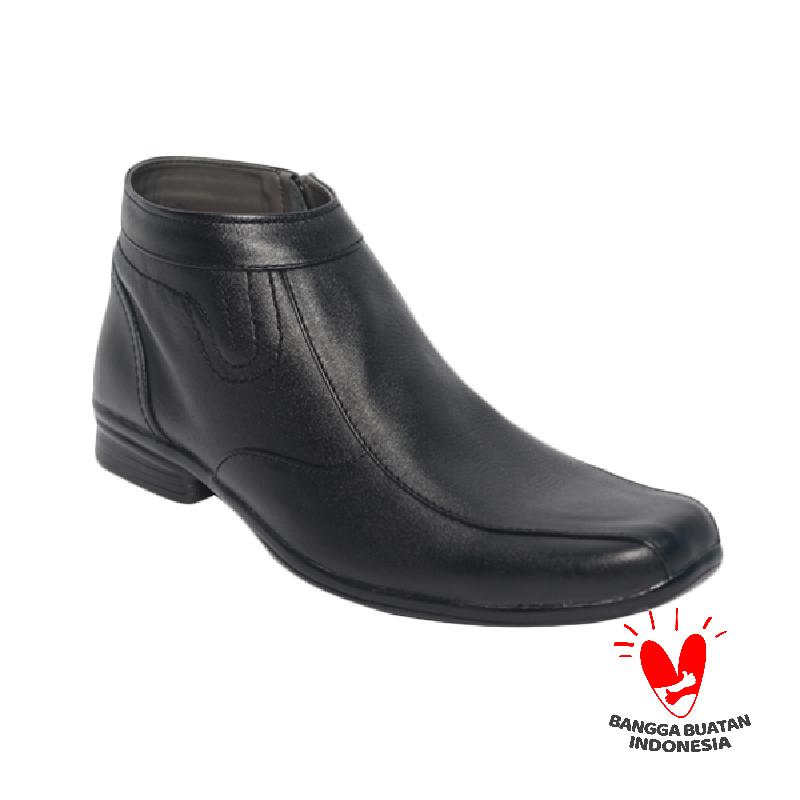 Raindoz Pantofel High Zip RUU 1325 Black Sepatu Formal