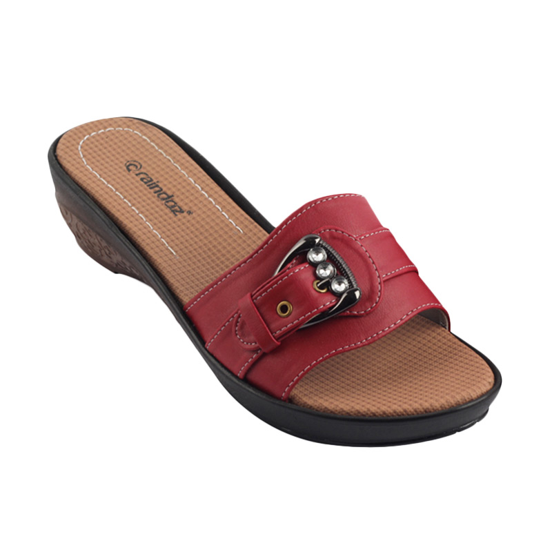 Raindoz Women RLD012 Sandals Wedges - Maroon Red