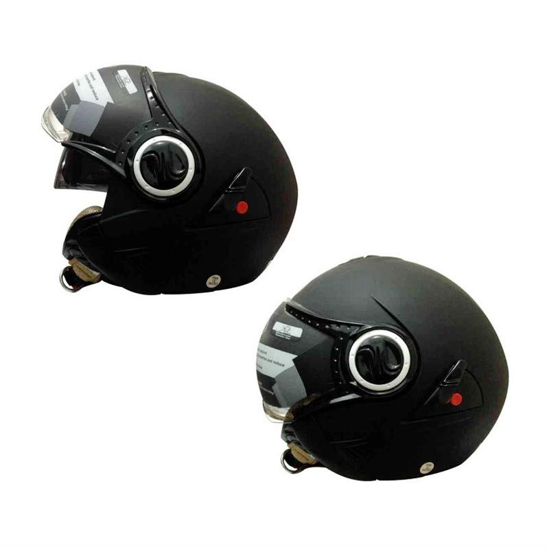 Jual Snail Helm 2 Kaca Half Face Retro 622 Hitam Dope 