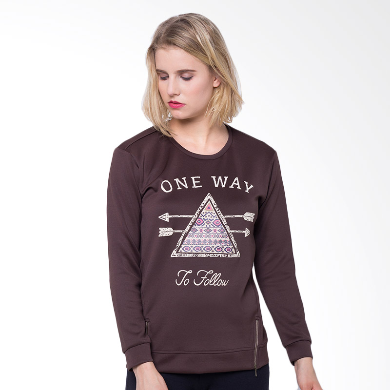Rave Habbit One Way To Follow Sweater Wanita - Brown