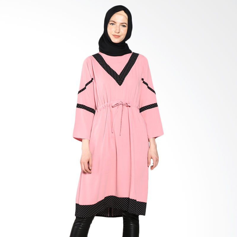 Rhku By Sopia Tunik Pink Pulkadot Atasan Muslim Wanita