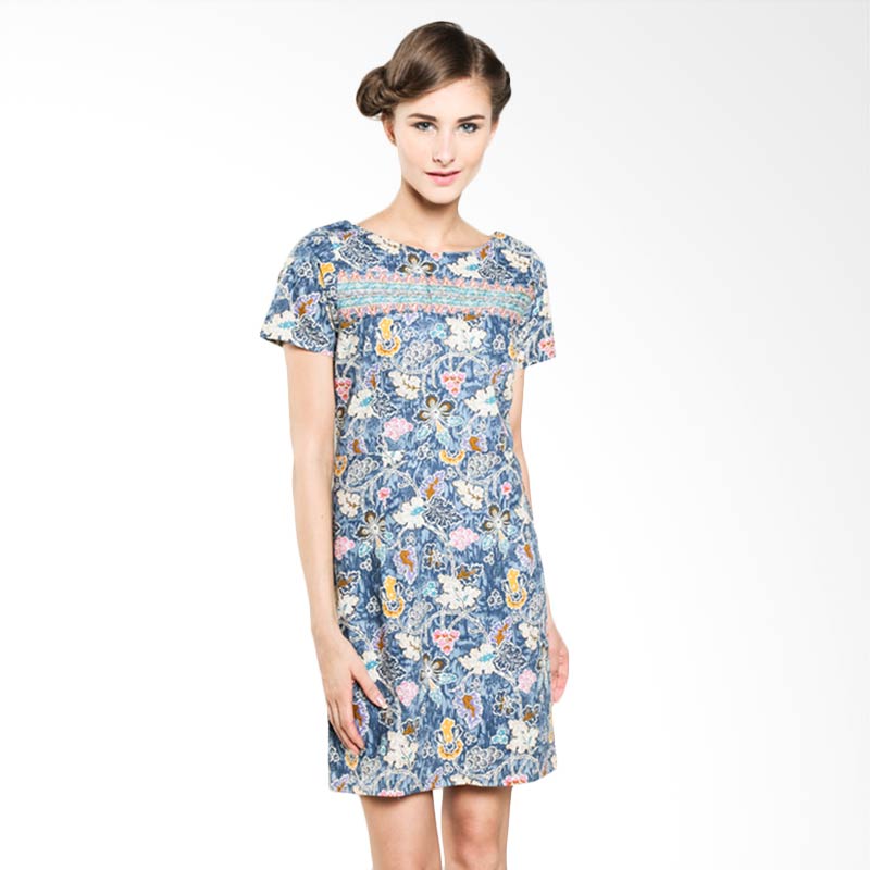 Jual Rianty Batik Ketherin 003304011 Blue Dress Batik