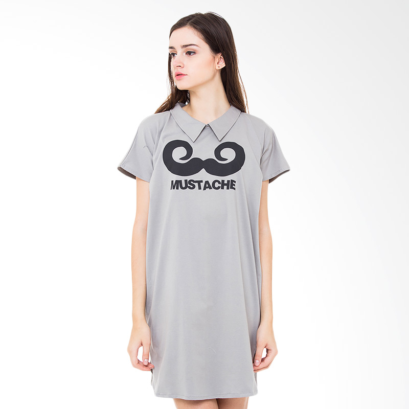 SABICHI Mustache TST Women T-Shirt - Grey
