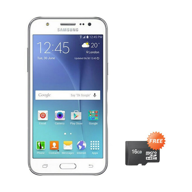 Samsung Galaxy J5 Smartphone - Putih [8GB/ 1.5GB/ Garansi Resmi] + Free Memory Card 16GB