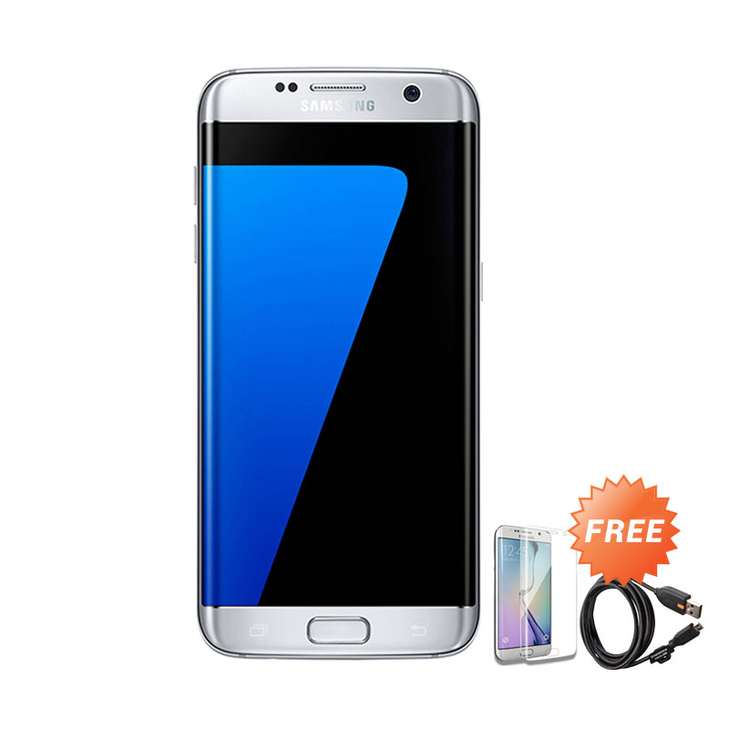 Samsung Galaxy S7 Edge Smartphone - Silver + Free Anti Gores + Capdase Sync & Charge Cable Micro USB