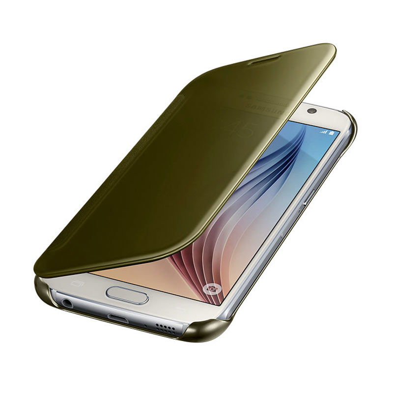 jual samsung view clear cover gold casing for galaxy s6 jual samsung view clear cover gold casing for galaxy s6
