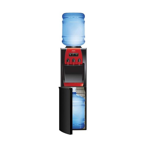 Sanken HWDZ88 Dispenser - Hitam [3 in 1/Duo Galon/Stainless Steel]