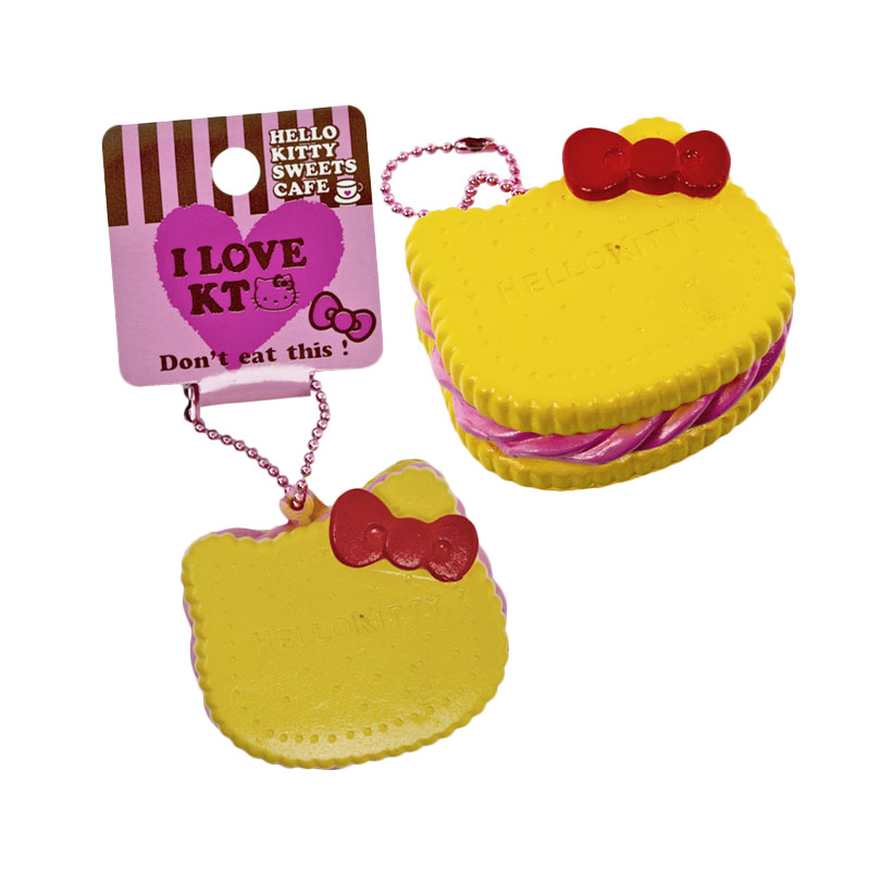 Jual Sanrio Hello Kitty Squishy Seri Sweets Cafe Biskuit Bentuk Muka Stroberi Krim Gantungan Kunci Online April 21 Blibli
