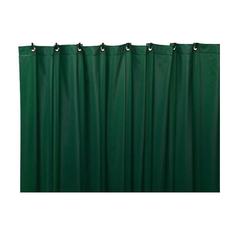 green shower curtain