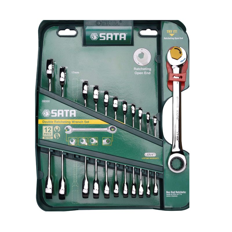 Jual SATA 09066 Combination Ratcheting Set Kunci Metric [12 Pcs] di ...