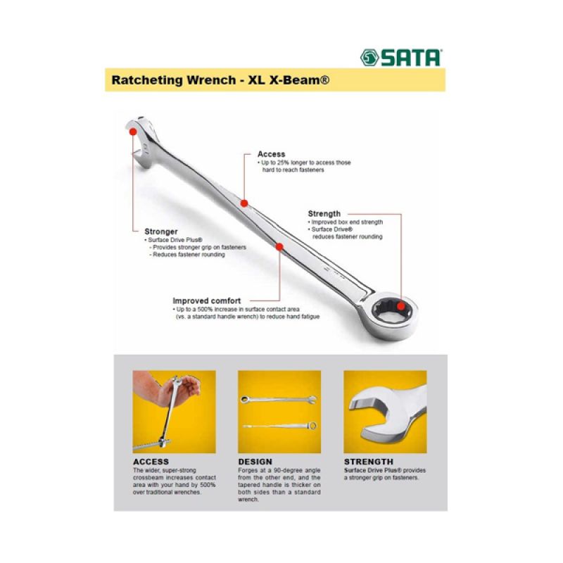 Image result for Sata XL X-Beam Ratcheting Combination Wrenches