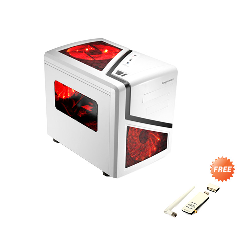 Segotep 1 TT Cube - White WIN 10 [Intel PC Bundle/G4400 Skylake/4GB RAM DDR4] + Free Wifi USB Adapter