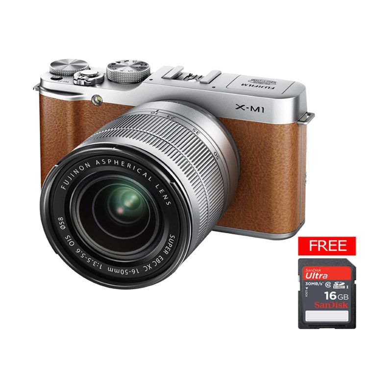 カメラ デジタルカメラ Jual Fujifilm X-M1 Kit XC16-50mm f3.5-5.6 OIS Coklat Kamera + Free 